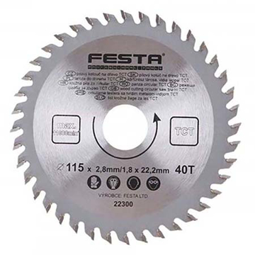 Slika Kružna testera sa vidijom za drvo Ø115 × 2.8 × 22.2 mm 40T FESTA 22300