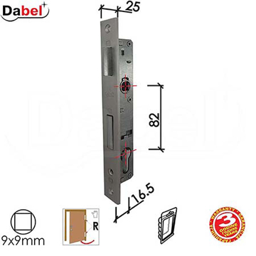 Slika Brava za metalna vrata DABEL B2033 C Silver 16.5/82/25/9 Desna DBP1 – 0106199