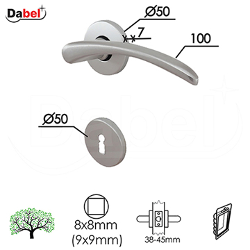 Slika Kvaka rozeta DABEL EMA F1 f50/7/100/8/9 mm ključ 0101072