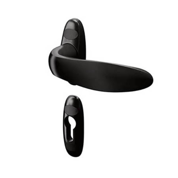 Slika Kvaka rozeta za ALU vrata DABEL GOČ ŠAPA RAL9017 crna 30/76/10/115/70/8/9 mm cilindar Q 0101260