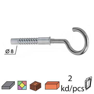 Slika Tipl + luster kuka TC1 ZnB fi8x40/4mm (2kom) XPD   0401222